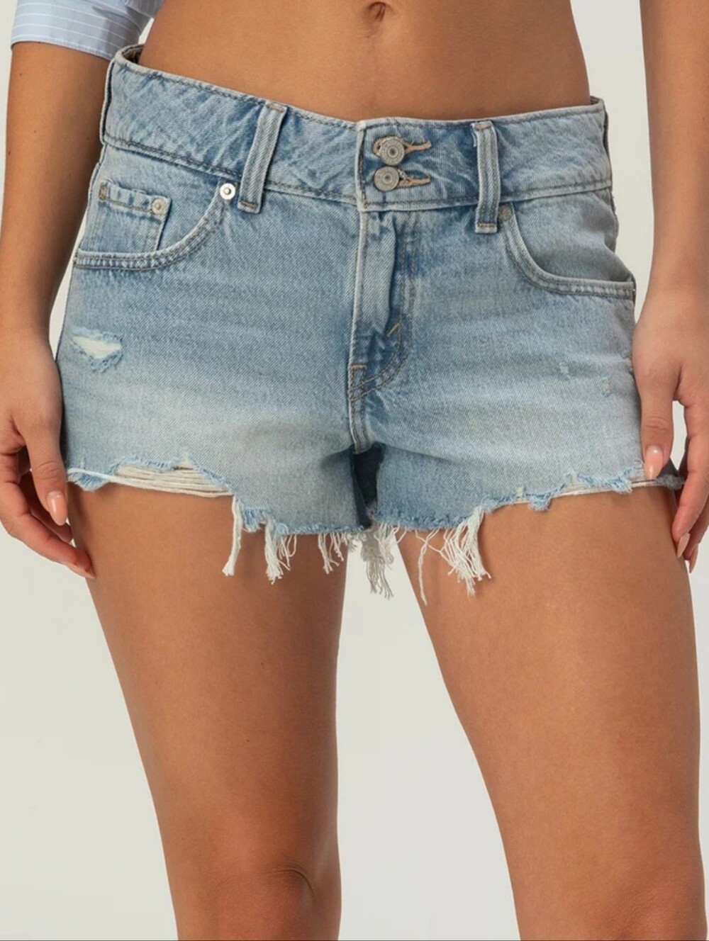 Levi- Light Wash Denim Shorts - Women's Jean Shorts. Sparlow Loose Shorts.
